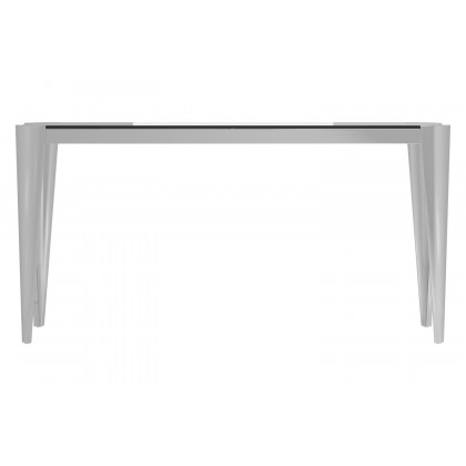 Coaster - Rectangle Glass Top Sofa Table in Silver/Gray