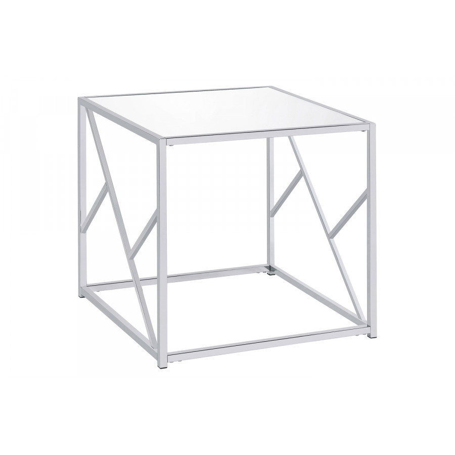 Coaster - 3-Piece Occasional Table Set in Clear Mirror/Chrome