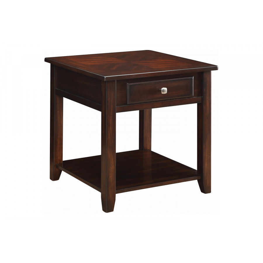 Coaster - Square 1-Shelf End Table in Walnut