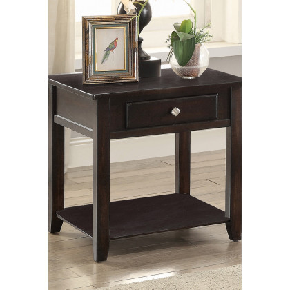 Coaster - Square 1-Shelf End Table in Walnut