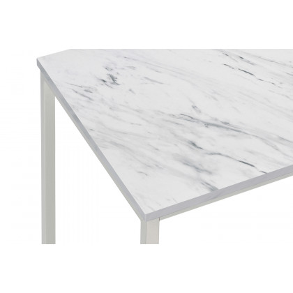 Coaster - Coffee Table With Casters in White/Satin Nickel