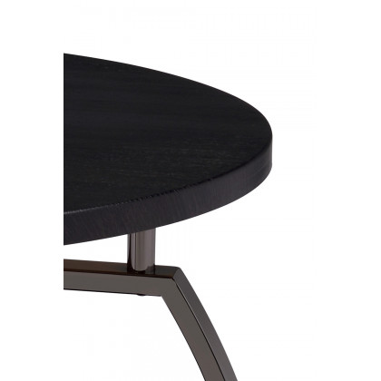 Coaster - Round End Table Dark in Dark Gray/Black Nickel