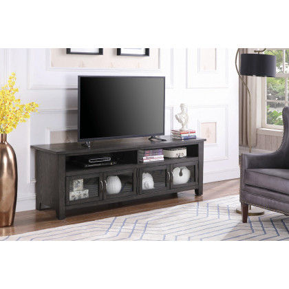 Coaster - 72" 4-Door TV Console in Dark Gray