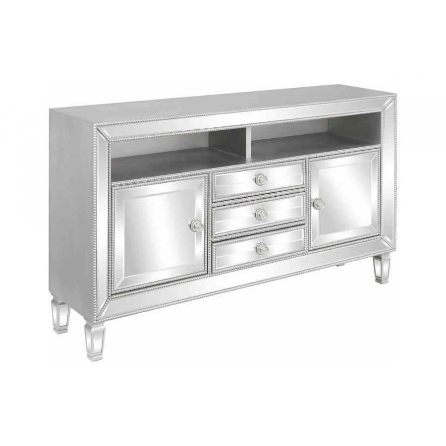 Coaster - 3-Drawer TV Console in Metallic Platinum