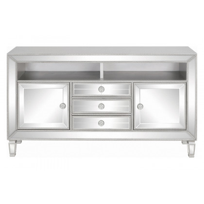 Coaster - 3-Drawer TV Console in Metallic Platinum