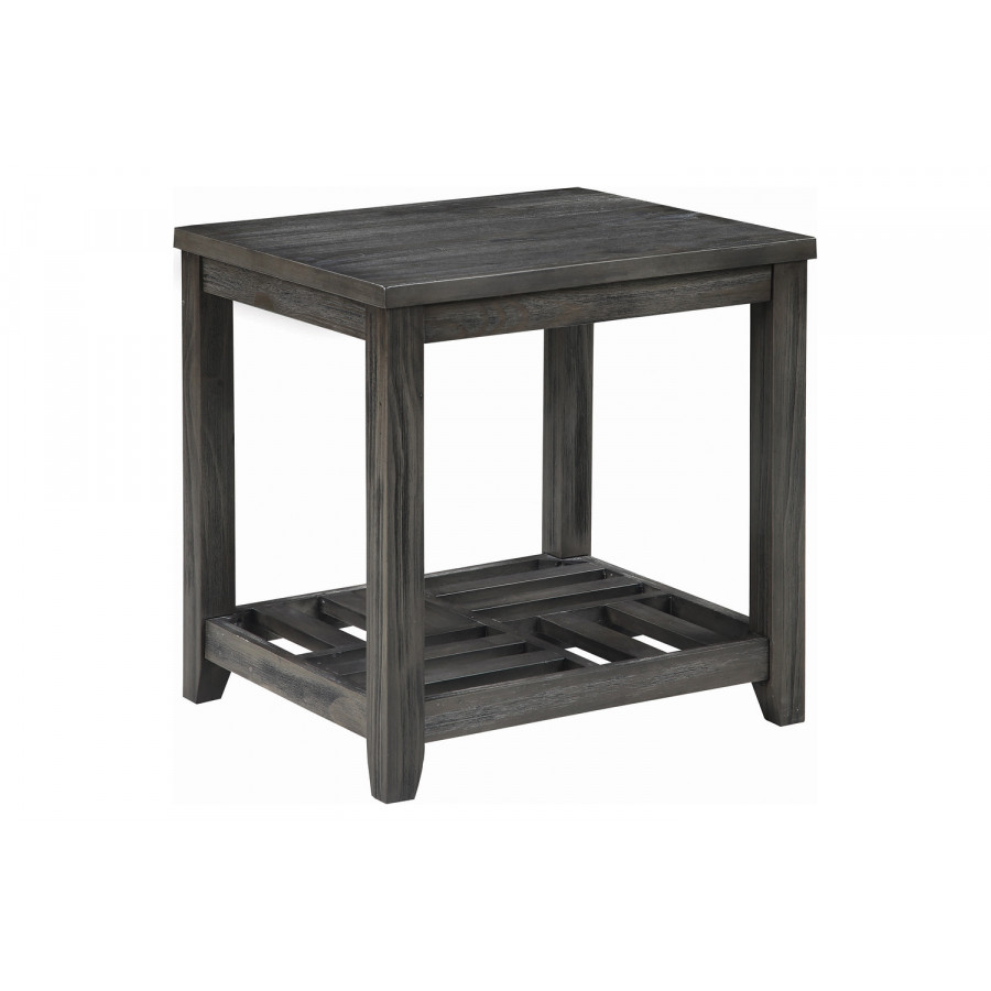 Coaster - 1-Shelf Rectangular End Table in Gray