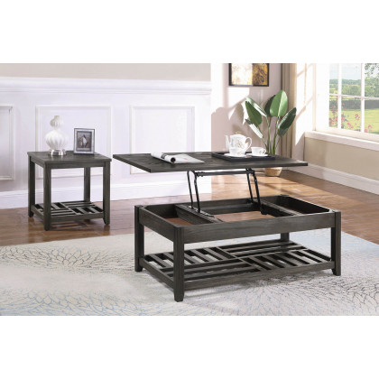 Coaster - 1-Shelf Rectangular End Table in Gray