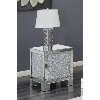 Coaster - Layton Square End Table in Silver/Clear Mirror