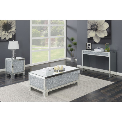 Coaster - Layton Square End Table in Silver/Clear Mirror