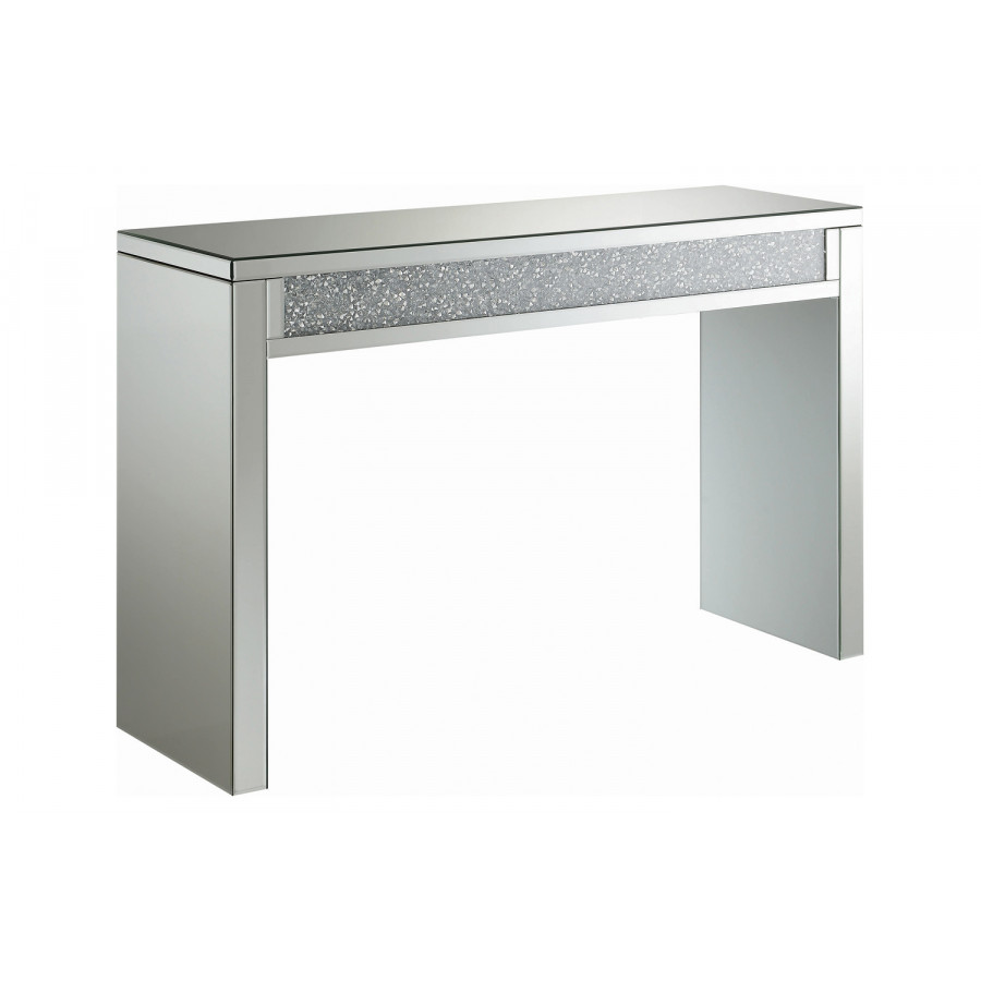 Coaster - Layton Rectangular Sofa Table in Silver/Clear Mirror
