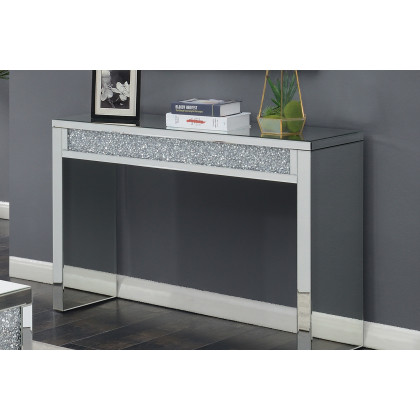 Coaster - Layton Rectangular Sofa Table in Silver/Clear Mirror