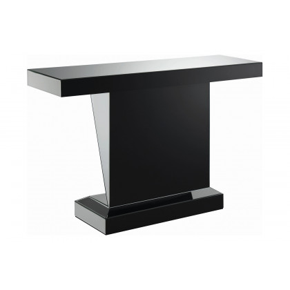 Coaster - Rectangular Sofa Table With Triangle Detailing in Silver/Clear Mirror