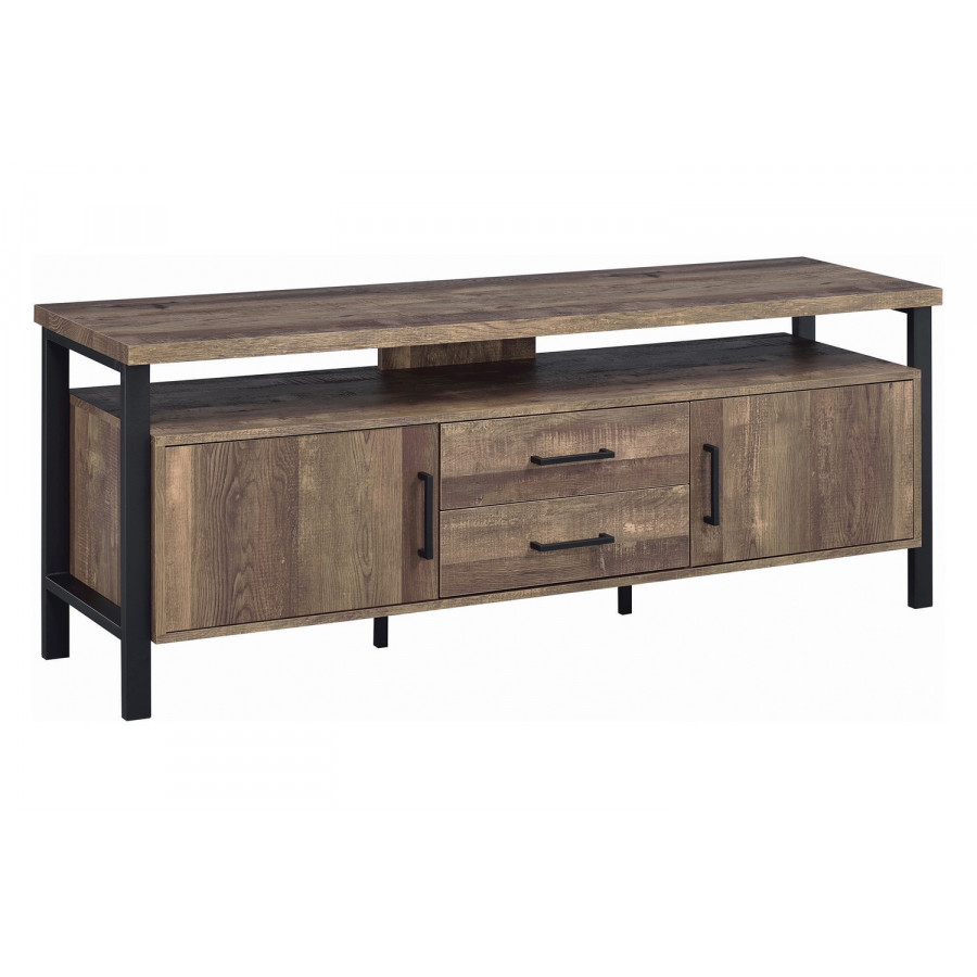 Coaster 59" 2-Drawer Rectangular TV Console - Rustic Oak
