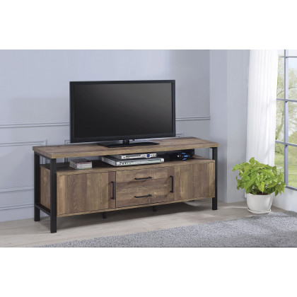 Coaster 59" 2-Drawer Rectangular TV Console - Rustic Oak