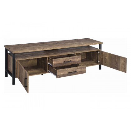 Coaster 71" 2-Drawer Rectangular TV Console - Rustic Oak