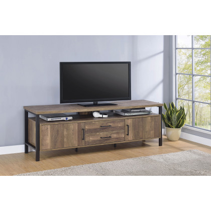 Coaster 71" 2-Drawer Rectangular TV Console - Rustic Oak