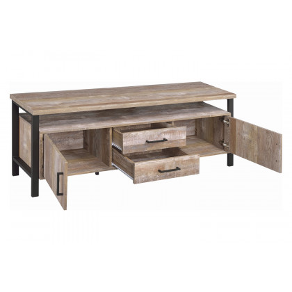 Coaster 59" 2-Drawer TV Console - Weathered Oak