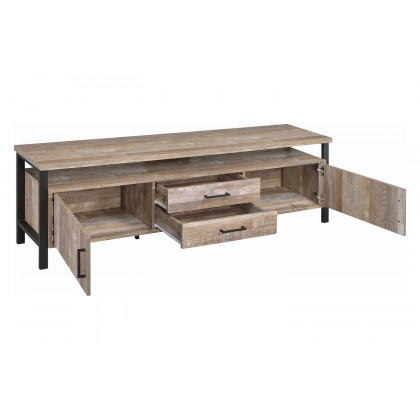 Coaster 71" 2-Drawer TV Console - Weathered Oak