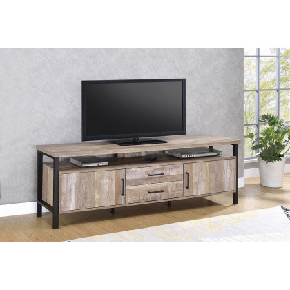 Coaster 71" 2-Drawer TV Console - Weathered Oak