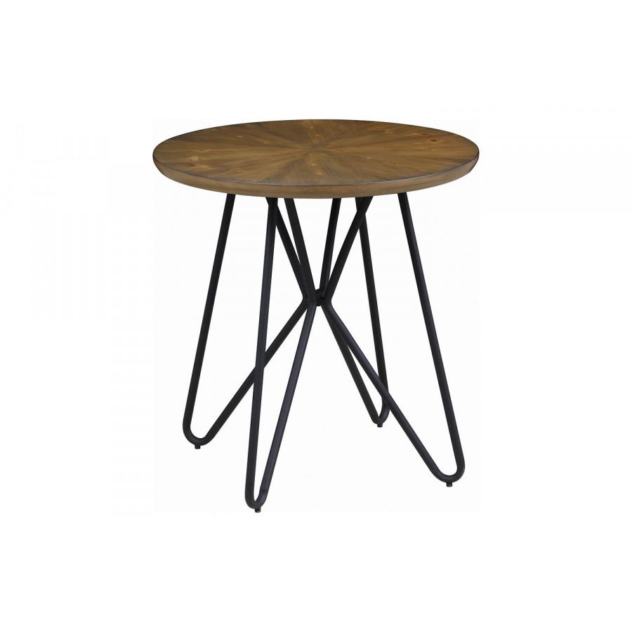 Coaster - Churchill Round End Table in Dark Brown/Black