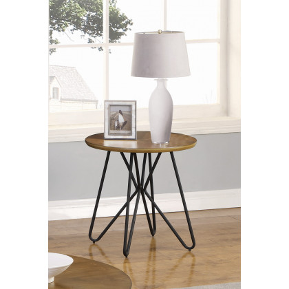 Coaster - Churchill Round End Table in Dark Brown/Black