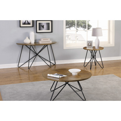 Coaster - Churchill Round End Table in Dark Brown/Black