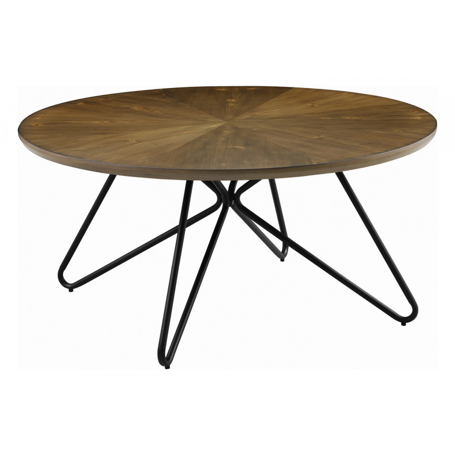 Coaster - Churchill Round Coffee Table in Dark Brown/Black