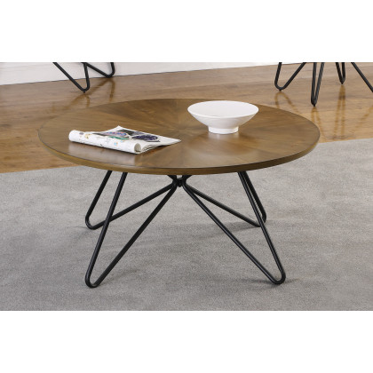 Coaster - Churchill Round Coffee Table in Dark Brown/Black