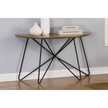 Coaster - Churchill Semicircle Sofa Table in Dark Brown/Black