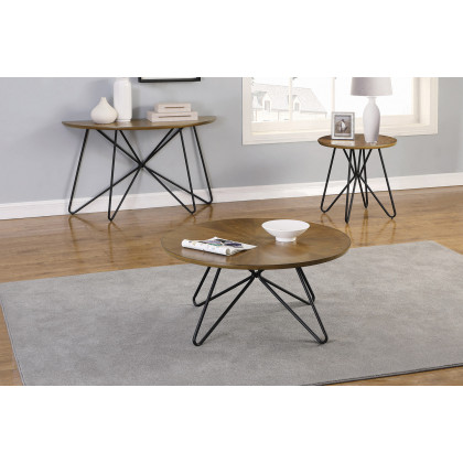 Coaster - Churchill Semicircle Sofa Table in Dark Brown/Black