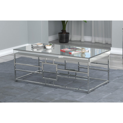 Coaster - Geometric Frame Rectangular Coffee Table in Chrome