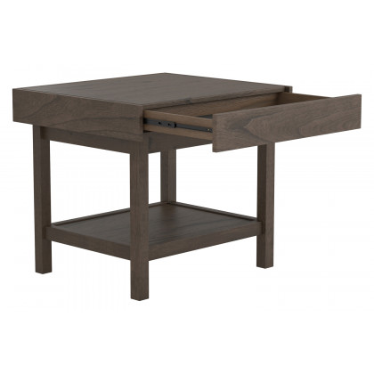 Coaster - Rectangle End Table With Shelf in Wheat Brown