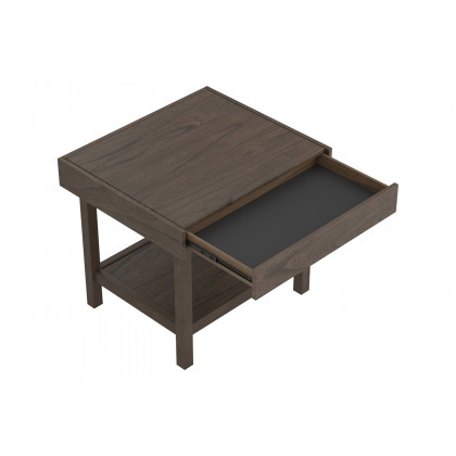 Coaster - Rectangle End Table With Shelf in Wheat Brown