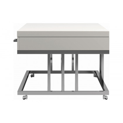 Coaster - 2-Drawer Rectangular Coffee Table in Glossy White/Chrome