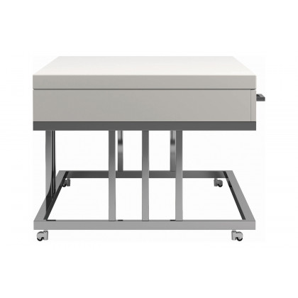 Coaster - 2-Drawer Rectangular Coffee Table in Glossy White/Chrome