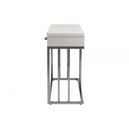 Coaster - 2-Drawer Rectangular Sofa Table in Glossy White/Chrome