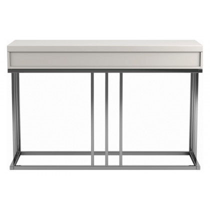Coaster - 2-Drawer Rectangular Sofa Table in Glossy White/Chrome