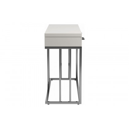 Coaster - 2-Drawer Rectangular Sofa Table in Glossy White/Chrome