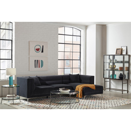 Coaster - Glass Top Round Coffee Table in Black Nickel/Clear