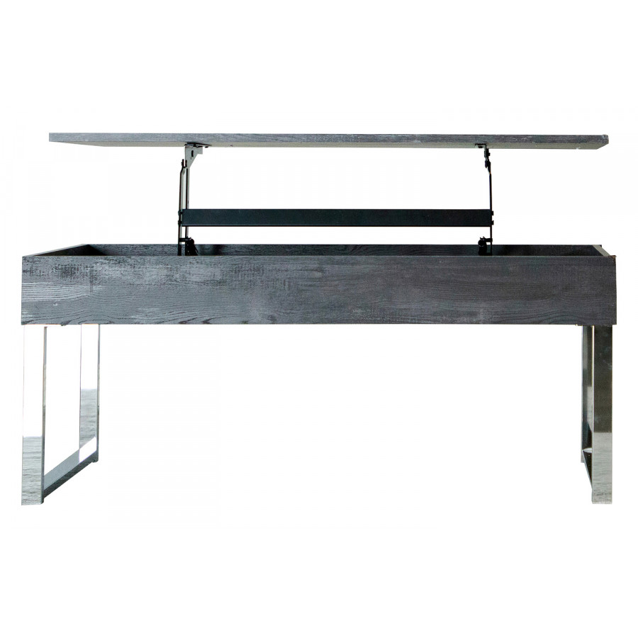 Coaster - Lift Top Storage Coffee Table in Dark Charcoal/Chrome