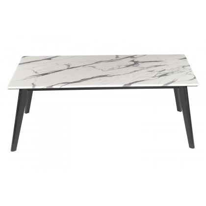 Coaster - Rectangle Faux Marble Top Coffee Table in Black/White