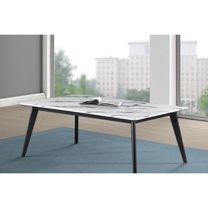 Coaster - Rectangle Faux Marble Top Coffee Table in Black/White