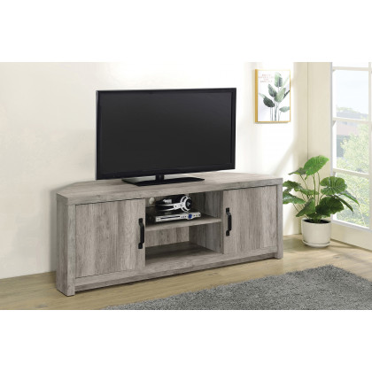 Coaster - 2-Door TV Console With Adjustable Shelf in Gray Driftwood