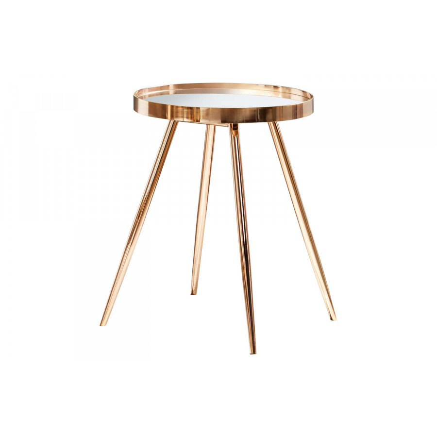 Coaster - Sophia Round Mirror Top End Table in Gold