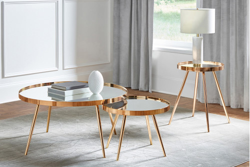 Coaster™ Sophia 2-Piece Mirror Top Nesting Coffee Table - Mirror/Gold