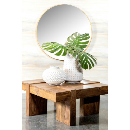 Coaster - Wooden Square Coffee Table in Natural Sheesham