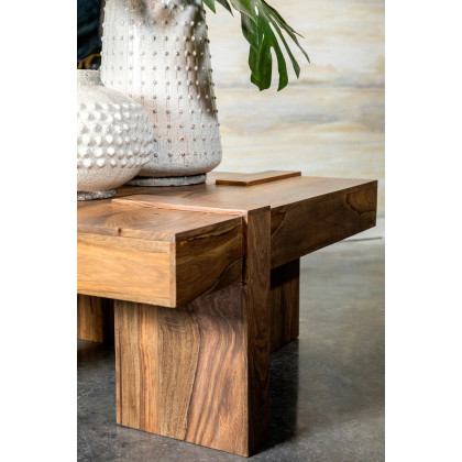Coaster - Wooden Square Coffee Table in Natural Sheesham