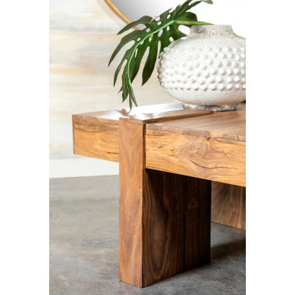 Coaster - Wooden Square Coffee Table in Natural Sheesham