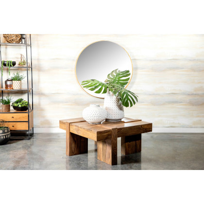 Coaster - Wooden Square Coffee Table in Natural Sheesham