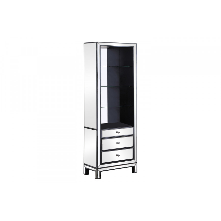 Coaster - 3-Drawer Media Tower in Black Titanium/Silver